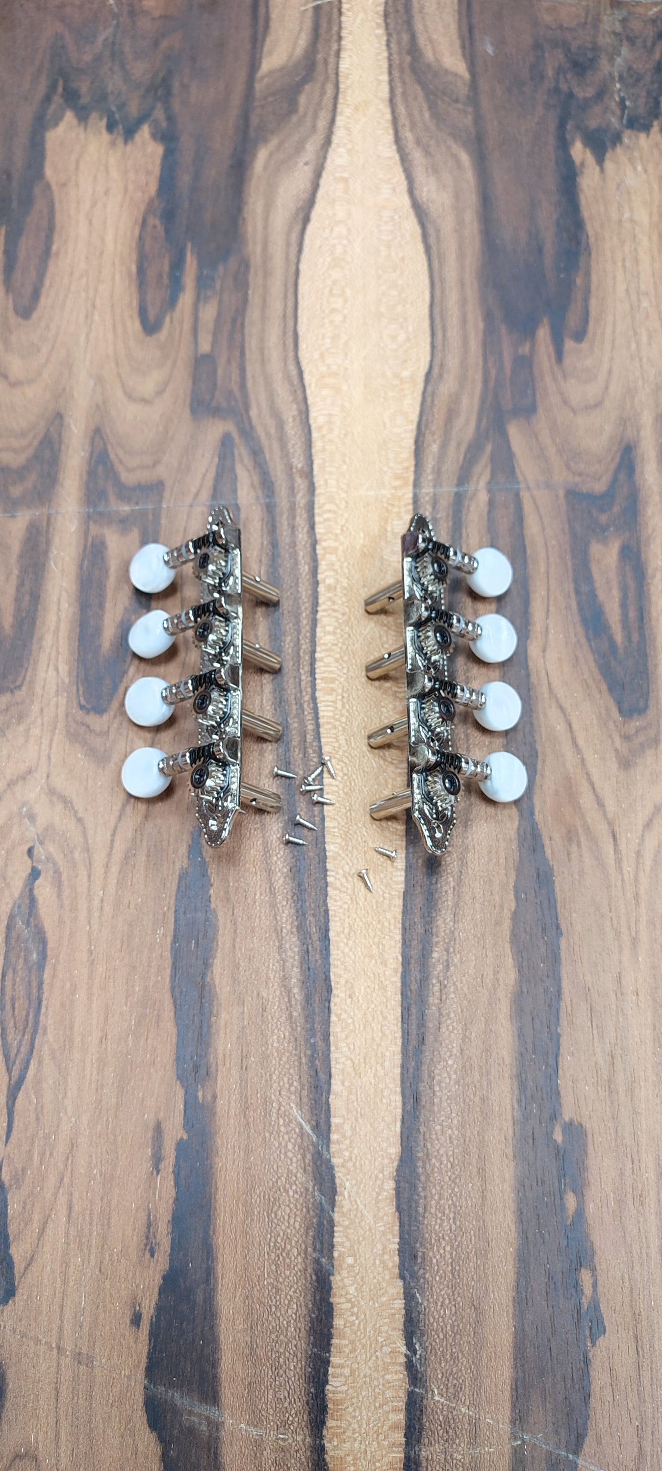 Bouzouki machine heads ~ Grover style Professional 8string Bouzouki tuners ~ Nickel Colour & White Pearl Button