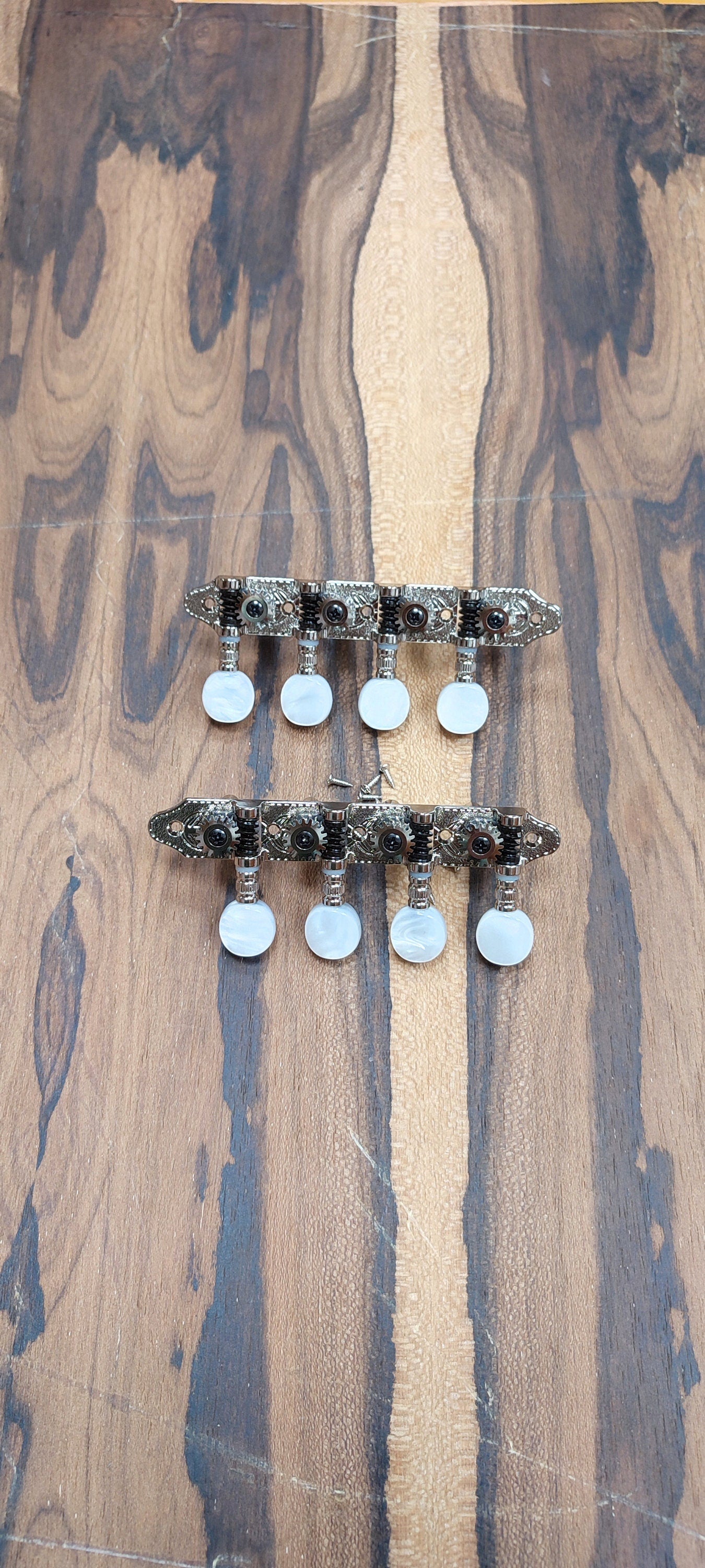 Bouzouki machine heads ~ Grover style Professional 8string Bouzouki tuners ~ Nickel Colour & White Pearl Button