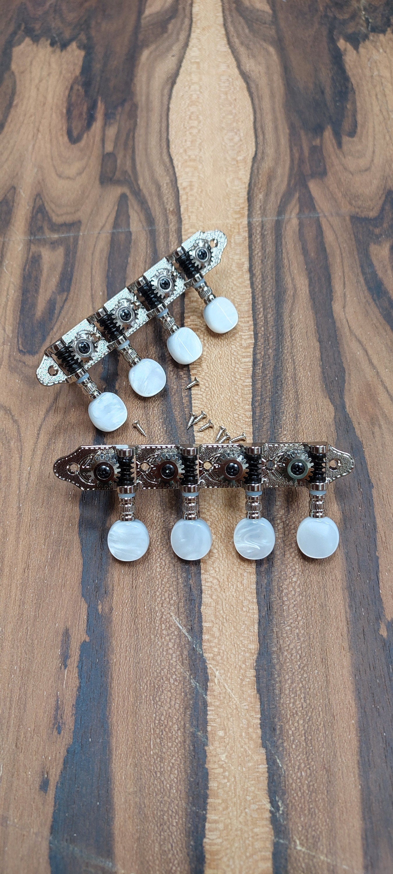 Bouzouki machine heads ~ Grover style Professional 8string Bouzouki tuners ~ Nickel Colour & White Pearl Button