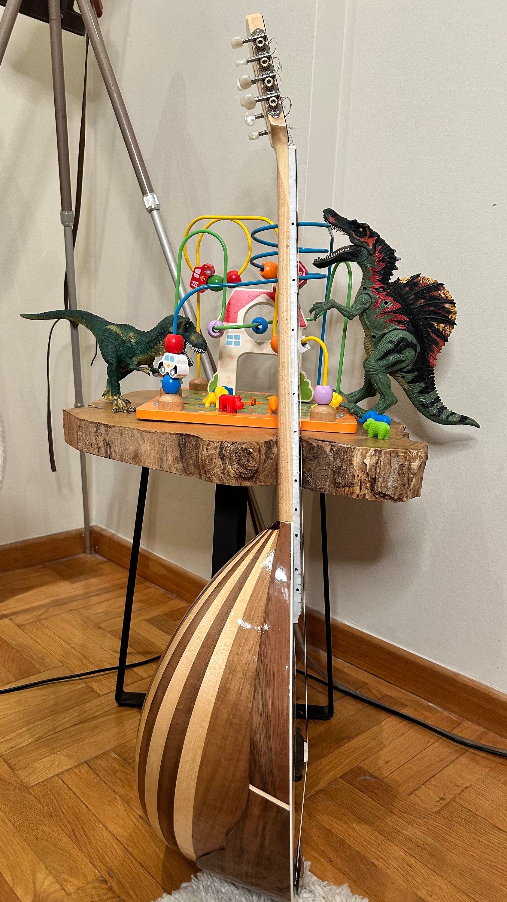 Handmade 8-string Professional Bouzouki with double-action truss rod and exquisite Cellulose Vines&Flower decorations - Greek craftsmanship