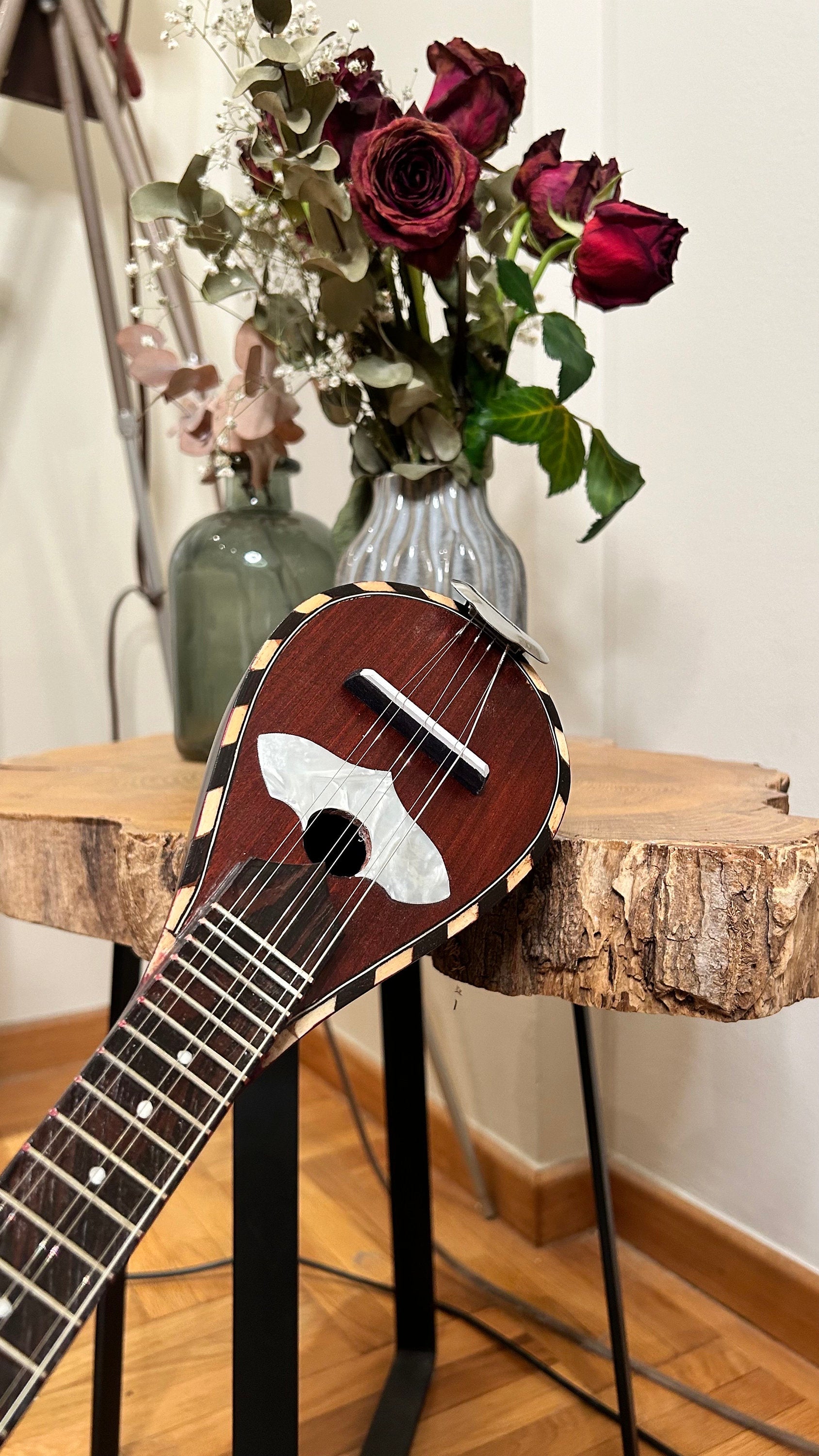 Handmade 6-String Baglamas | Greek Traditional Music Instrument for Rebetiko Music