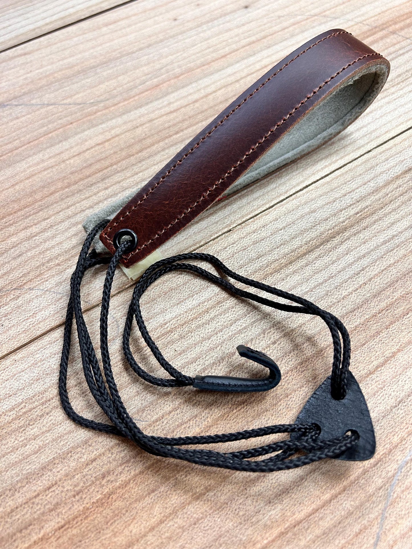 Adjustable Padded Leather Bouzouki Strap with Soundhole Hook