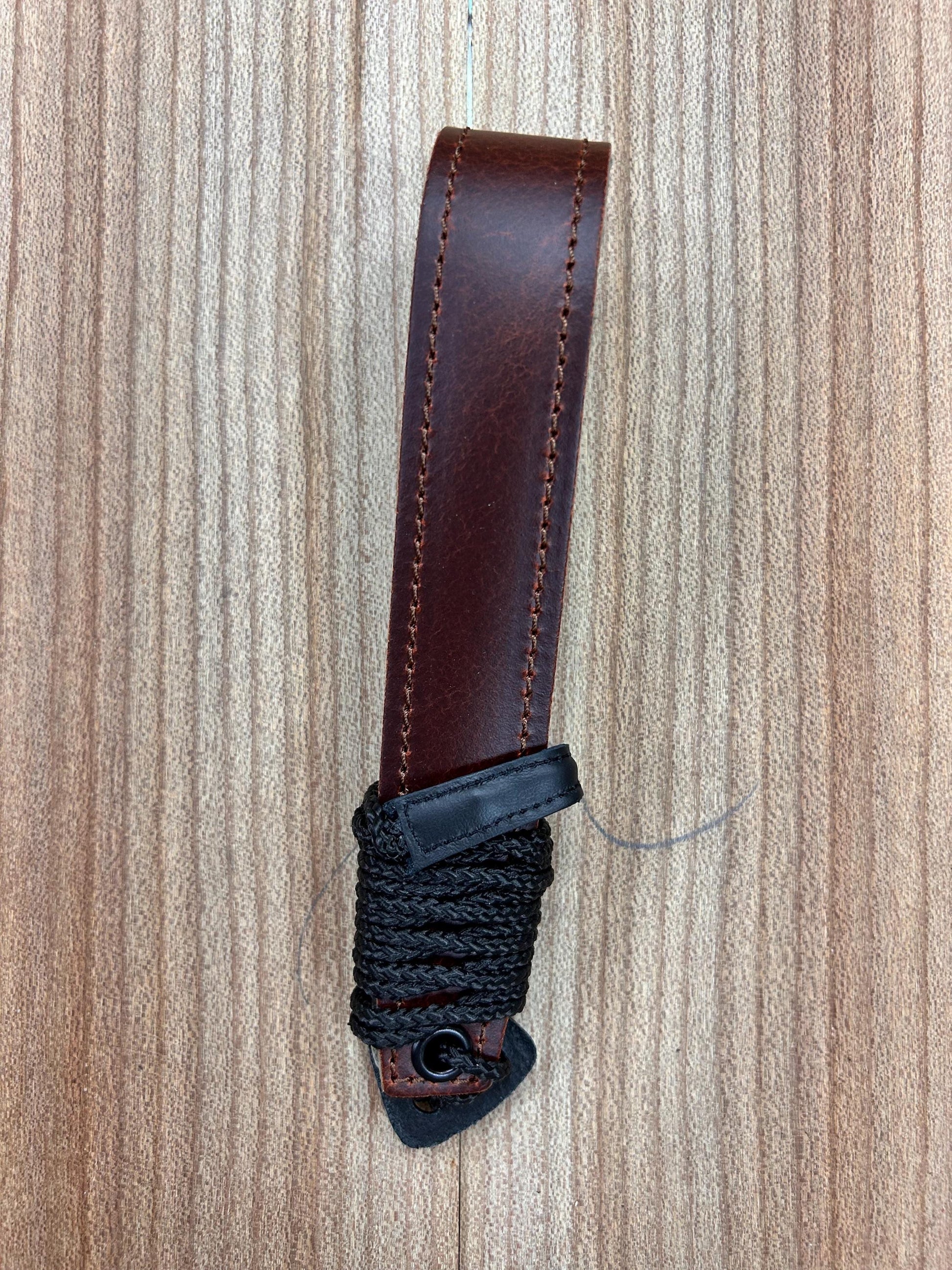 Adjustable Padded Leather Bouzouki Strap with Soundhole Hook