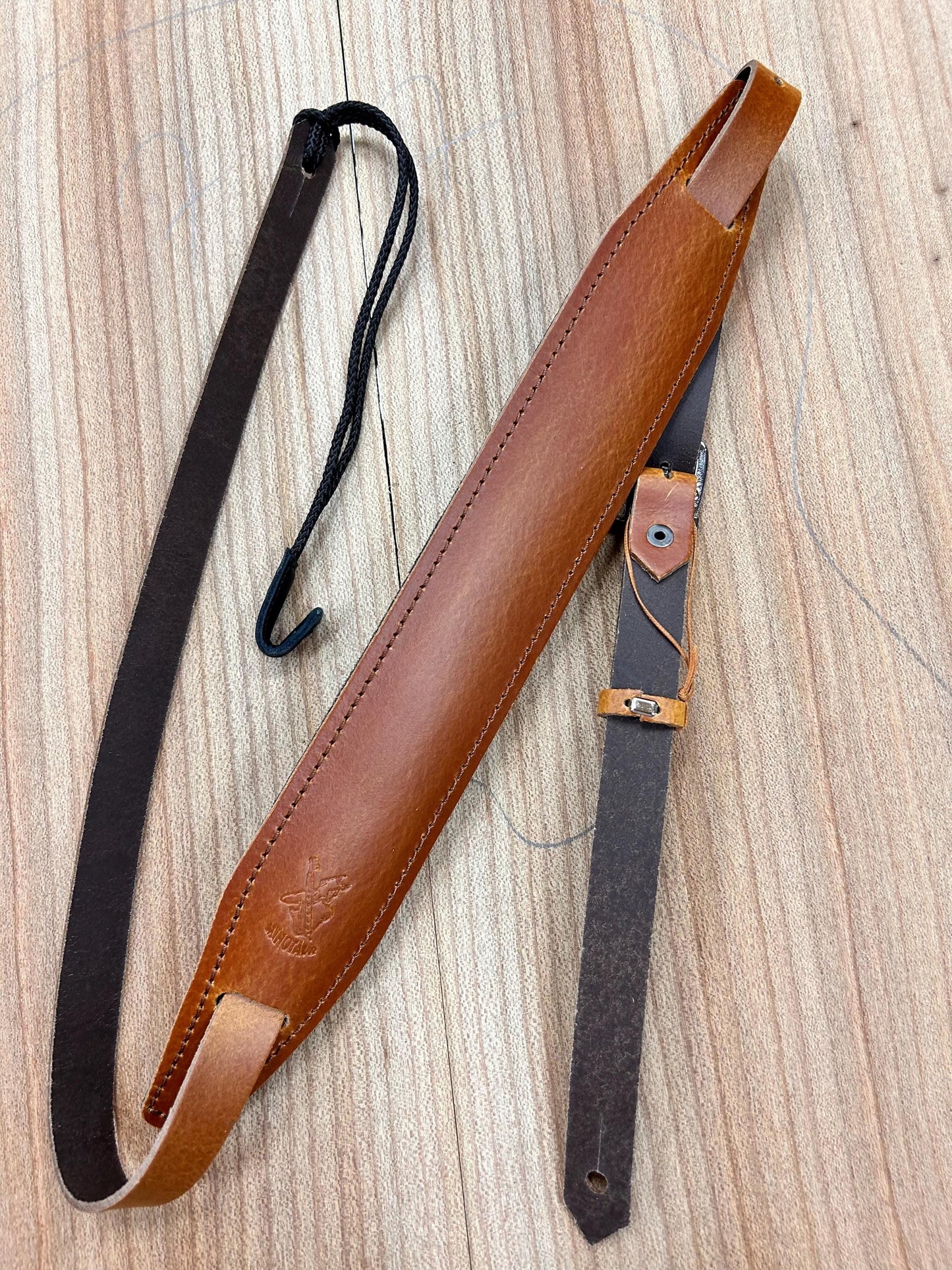 Versatile Leather Bouzouki Strap with Adjustable Hook and End-Button Attachment”