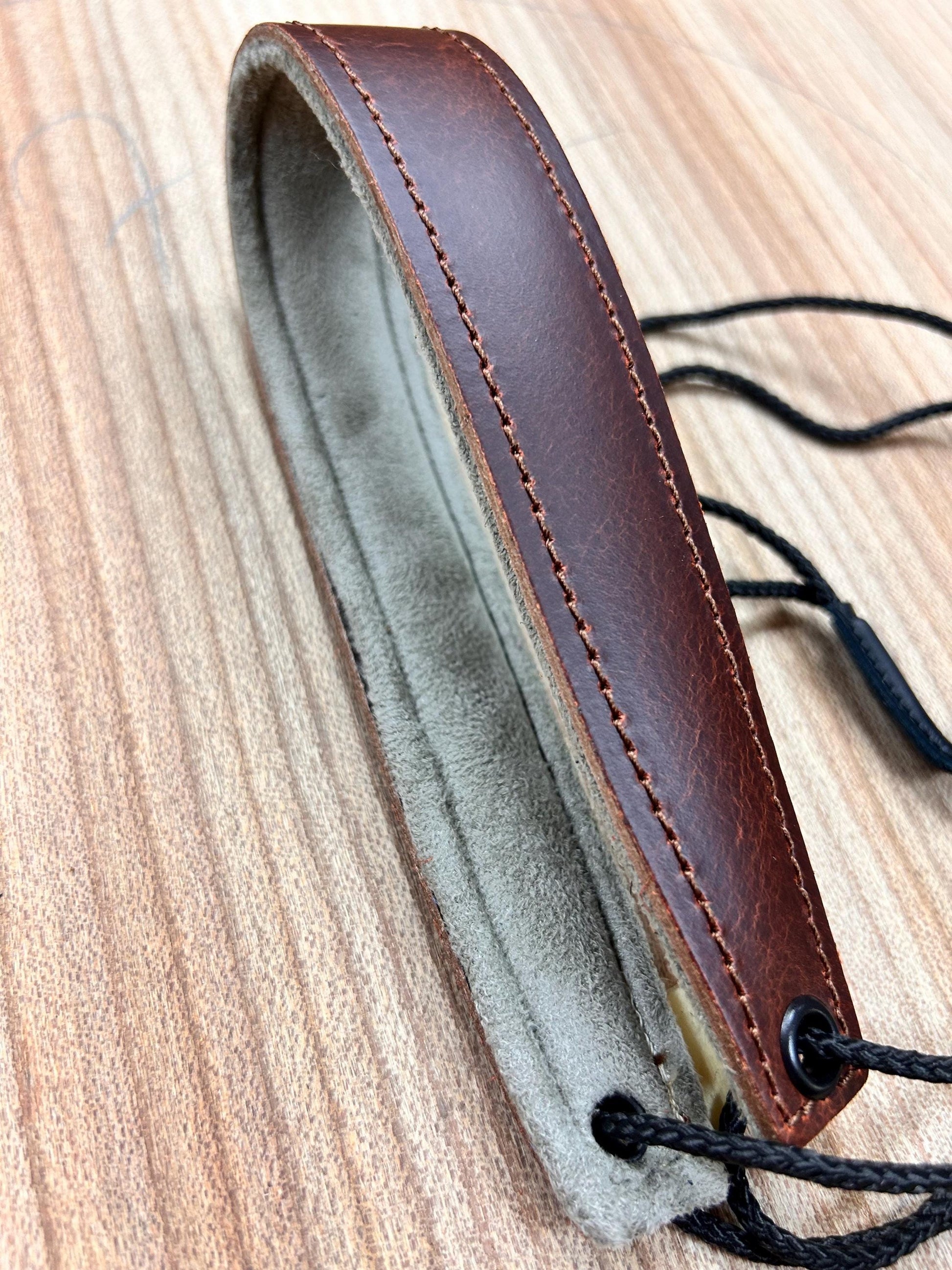 Adjustable Padded Leather Bouzouki Strap with Soundhole Hook