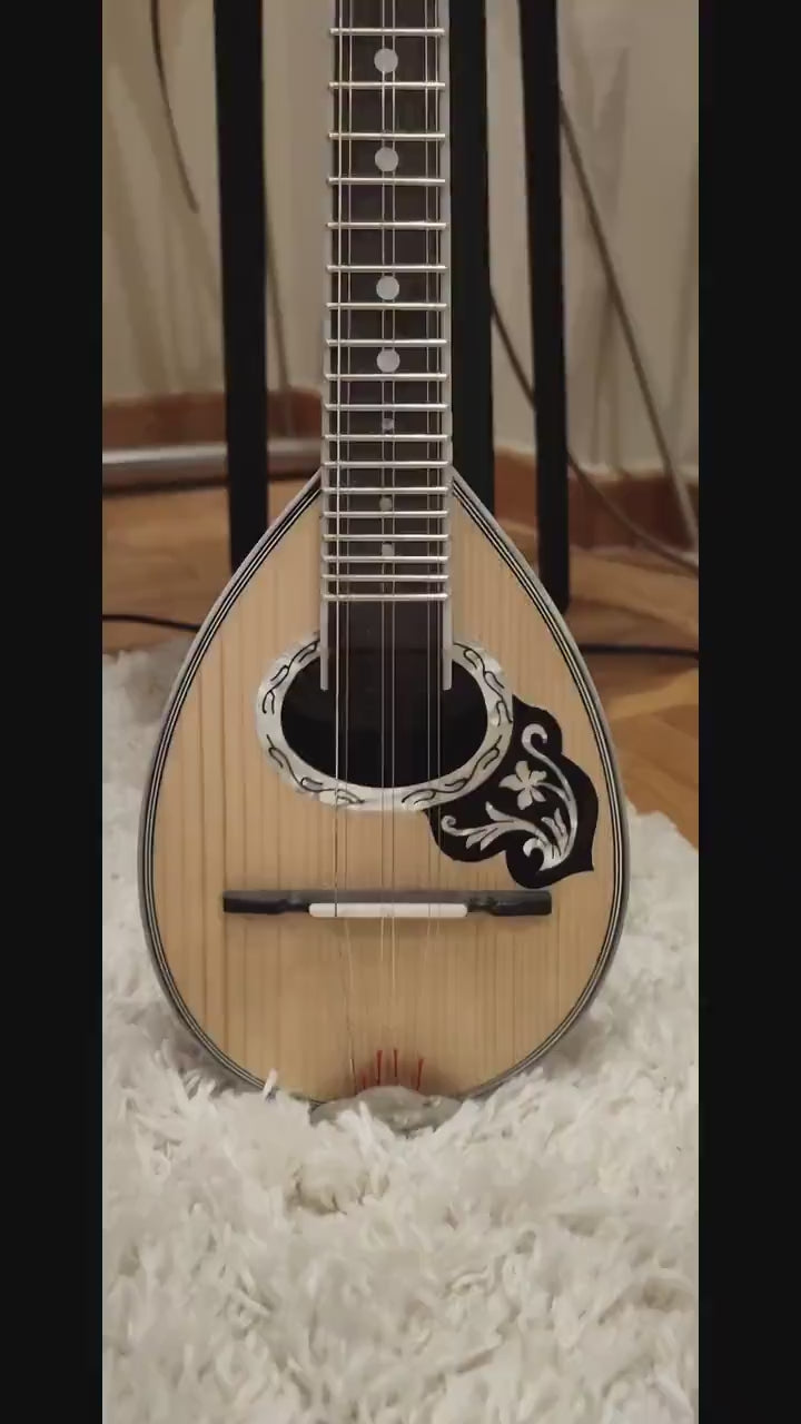 Premium Handmade 6-String Greek Traditional Baglamas for Rebetiko Music Instrument