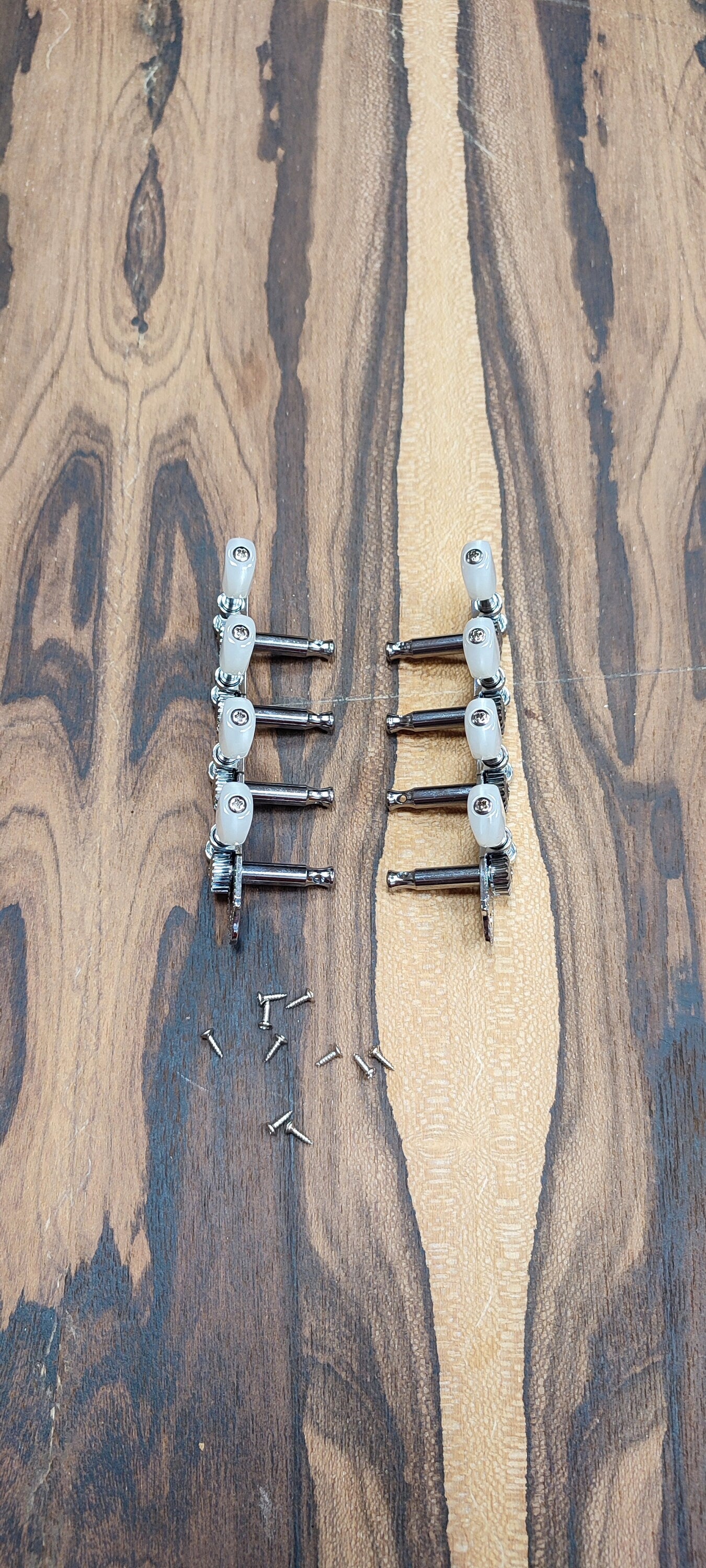 Mandolin machine heads ~ Grover style Professional 8string Mandolin tuners ~ Nickel Colour & White Pearl Button