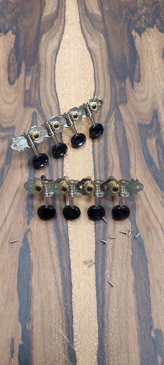 Bouzouki machine heads ~ Grover style Premium 8string Bouzouki tuners ~ Nickel Colour & Black Button