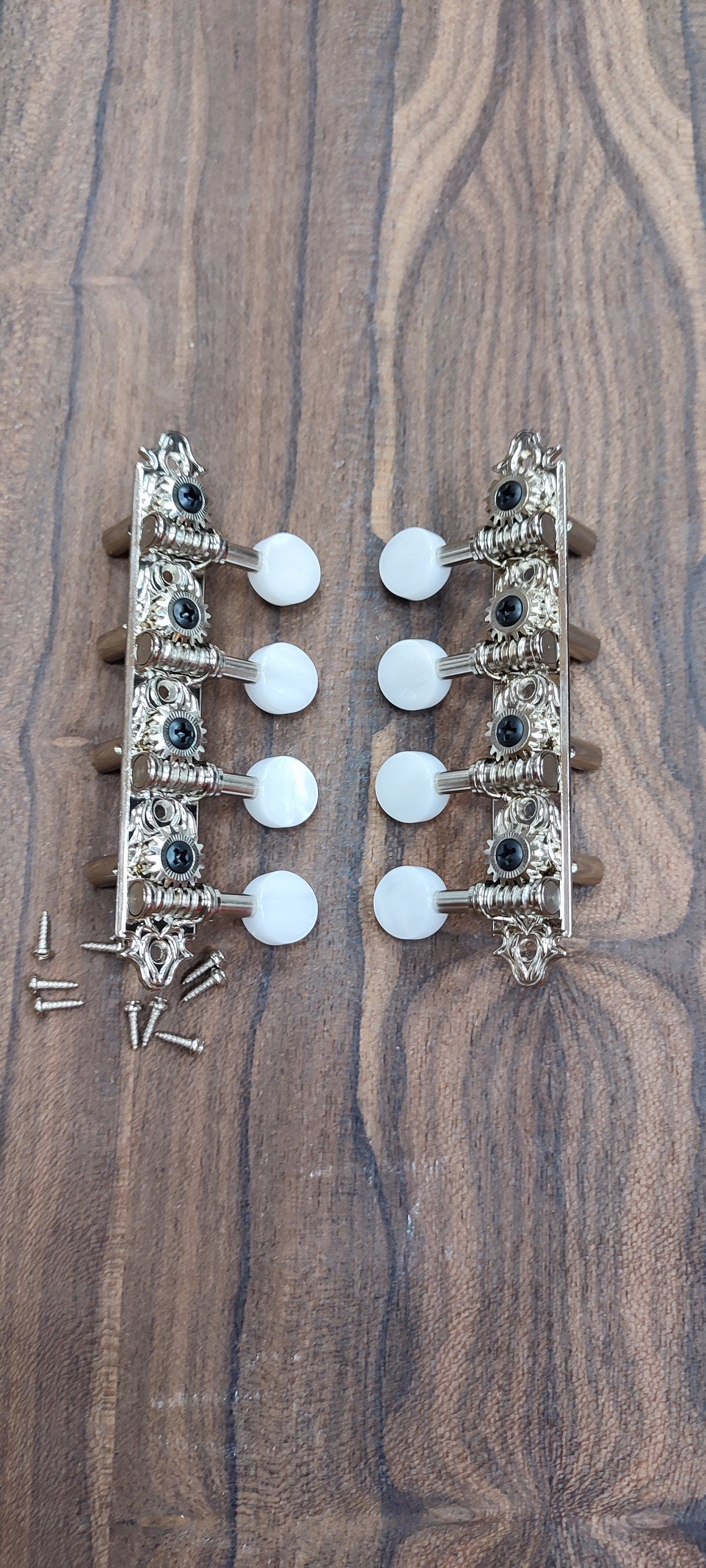 Bouzouki machine heads ~ Professional 8string Bouzouki tuners ~ Nickel Colour & White Pearl Button
