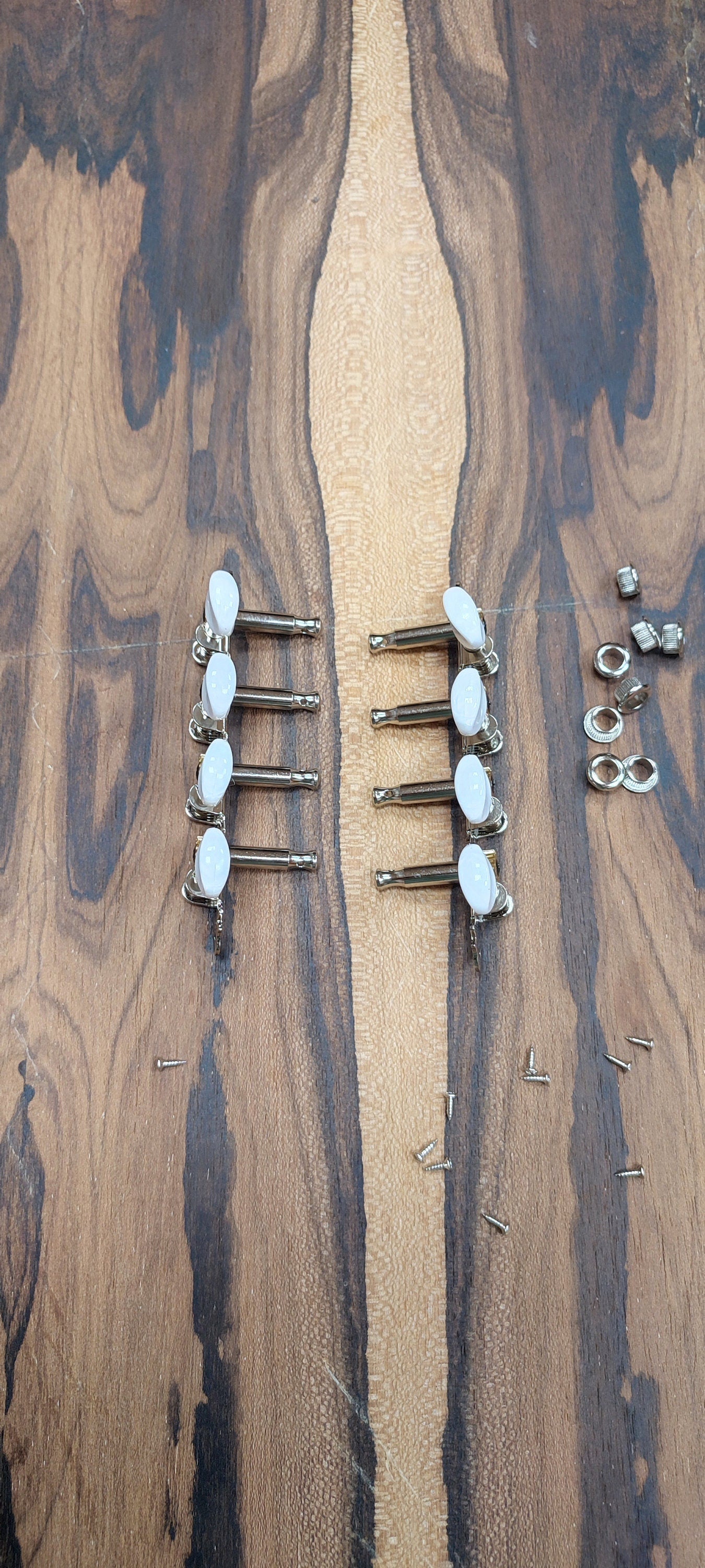 Mandolin machine heads ~ Grover style Premium 8string Mandolin tuners ~ Nickel Colour & White Pearl Button