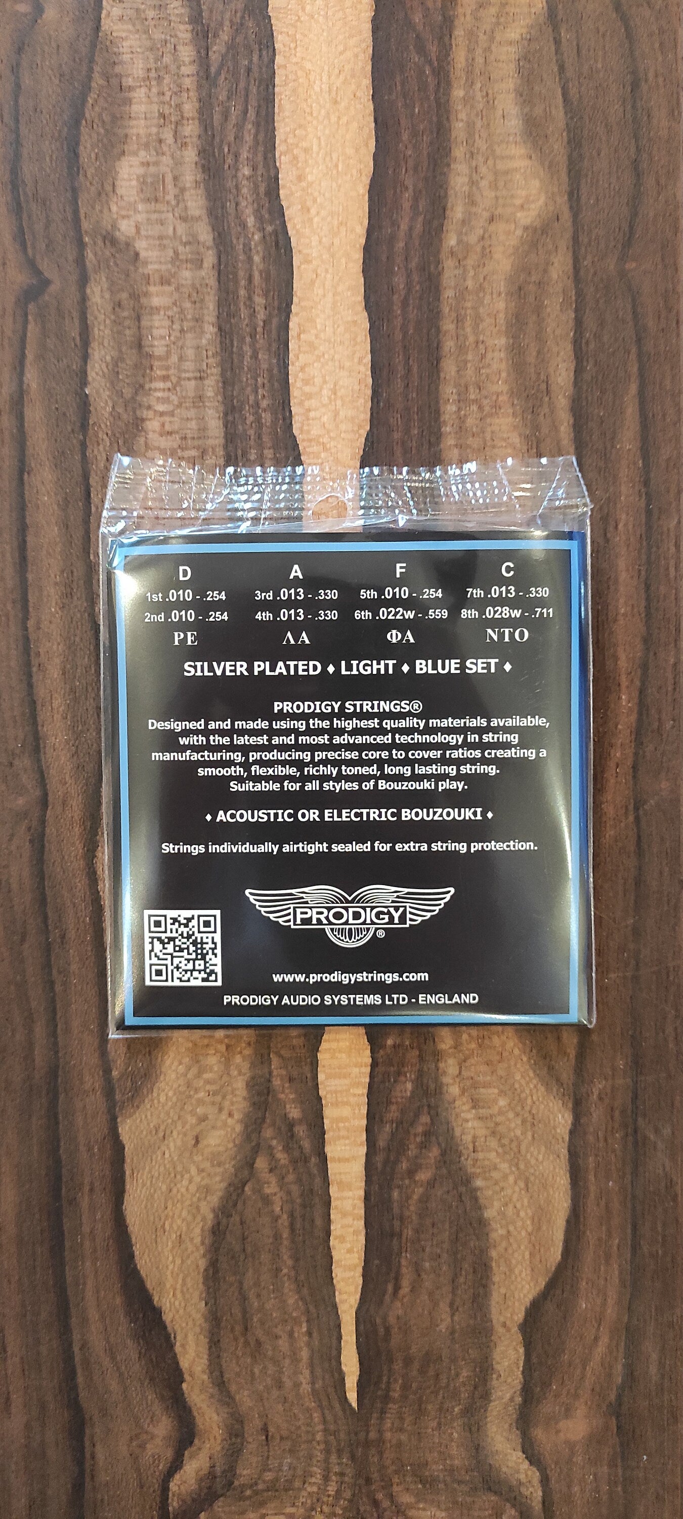 8string Bouzouki Set of Strings ~ Prodigy BLUE Set ~ 0,10 Set Silver Wounded