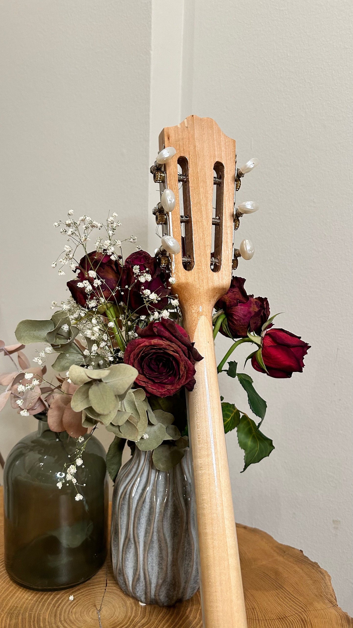 Handmade Greek Traditional 6-String Bouzouki with Popular Rebetiko Style - Vines Celluloid Pickguard and Top Decorations