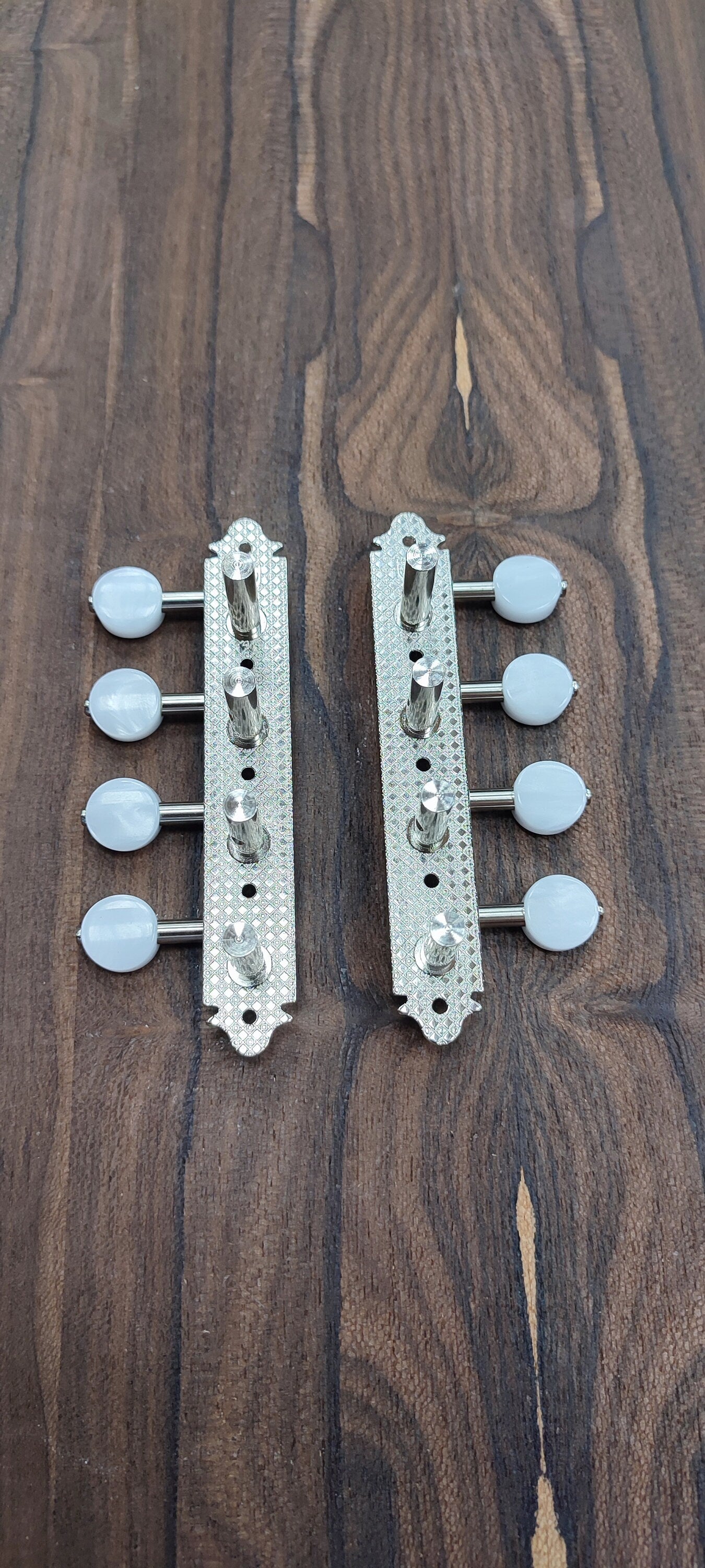 Bouzouki machine heads ~ Professional 8string Bouzouki tuners ~ Nickel Colour & White Pearl Button