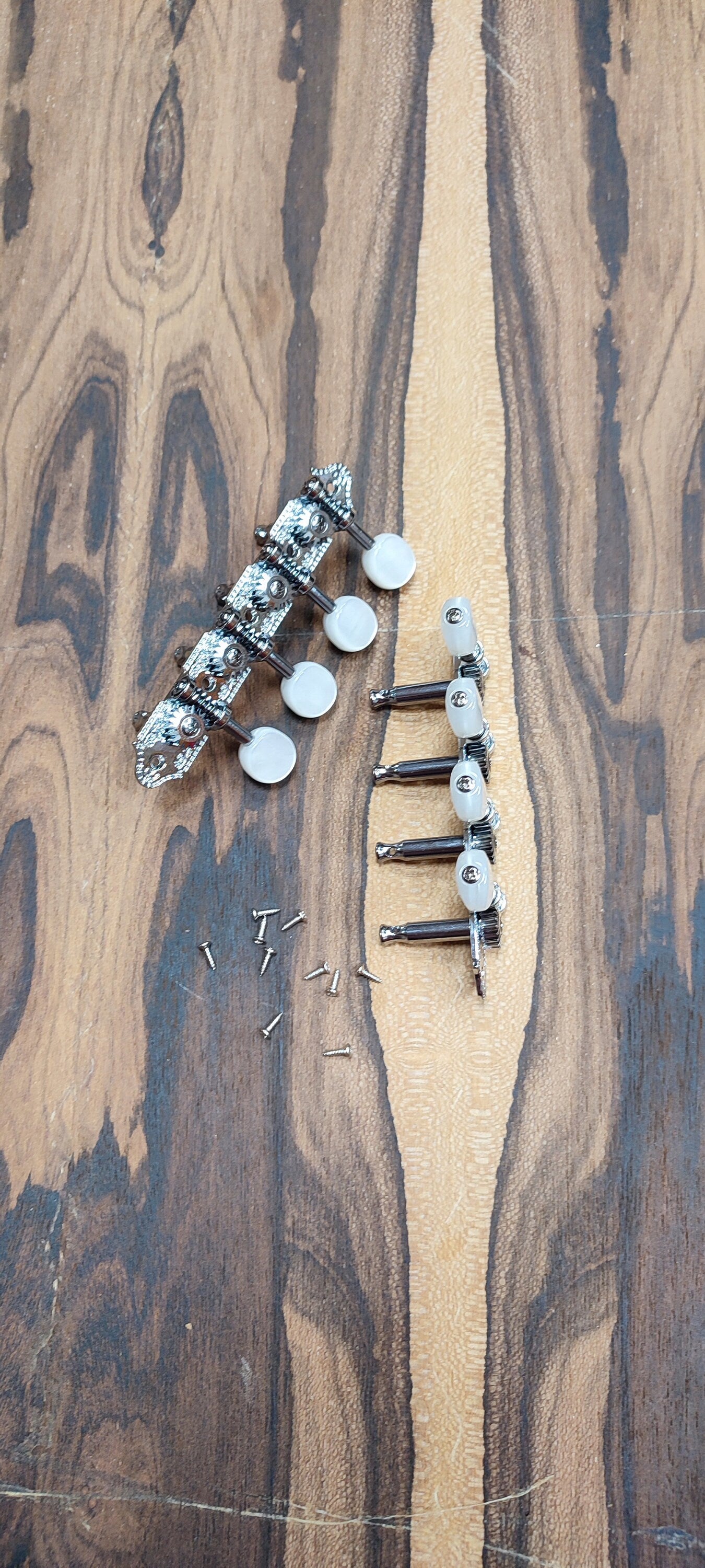 Mandolin machine heads ~ Grover style Professional 8string Mandolin tuners ~ Nickel Colour & White Pearl Button