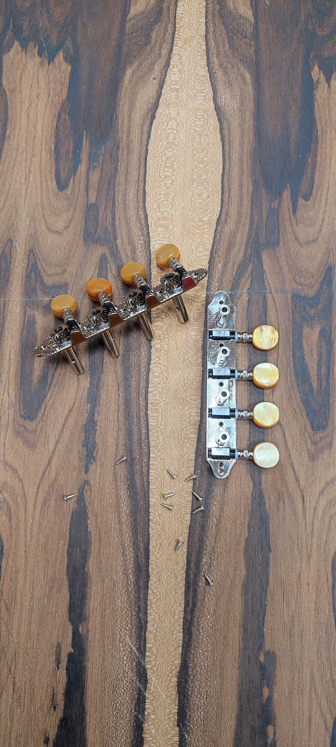 Bouzouki machine heads ~ Grover style Professional 8string Bouzouki tuners ~ Nickel Colour & Brown Pearl Button