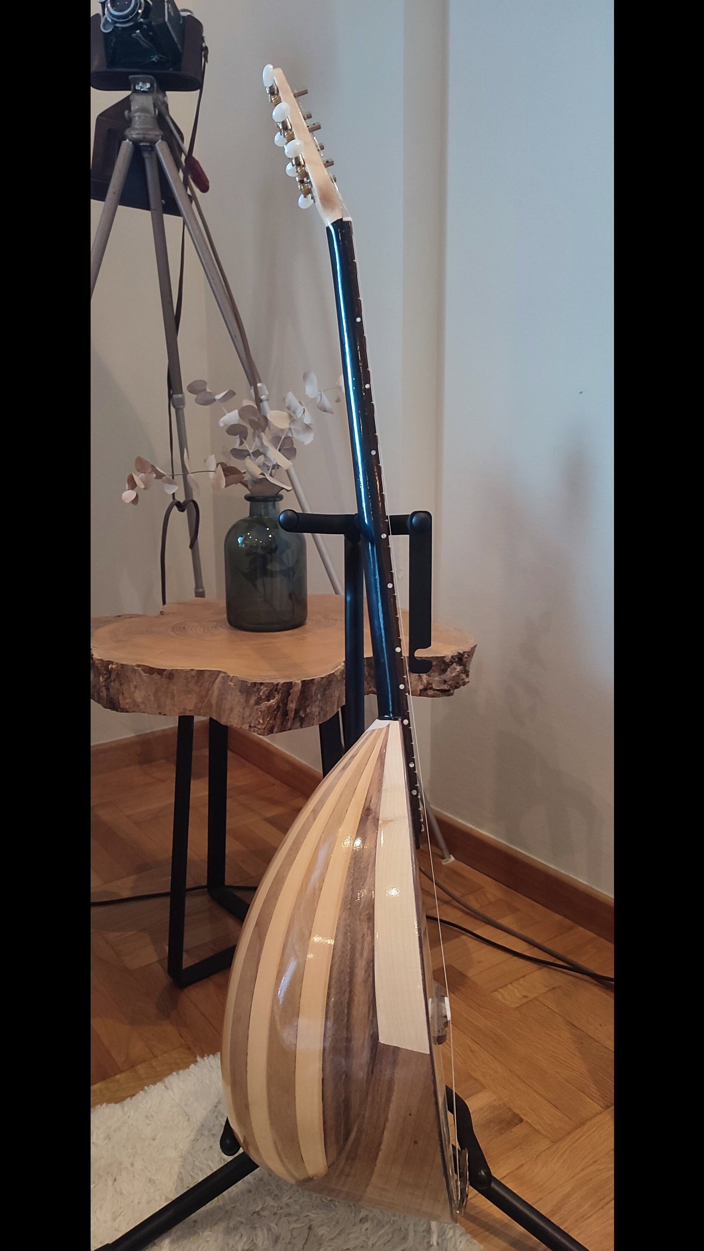 Traditional Greek Rebetiko 6 String Bouzouki - Handmade with Buttrtfly&Flower Wooden Pickguard and Top Decorations