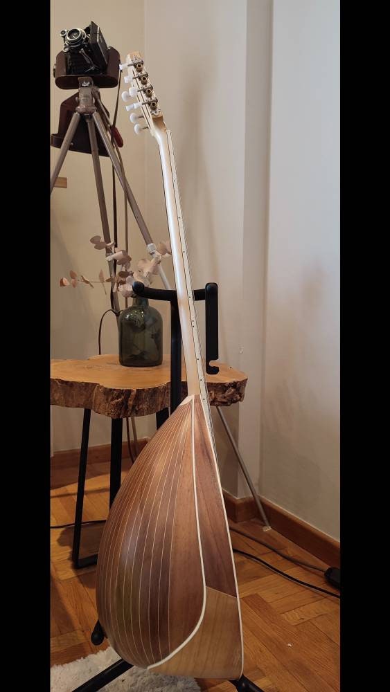 Premium Handmade 8-String Bouzouki with Greek Traditional Vines Mid-Top Decorations