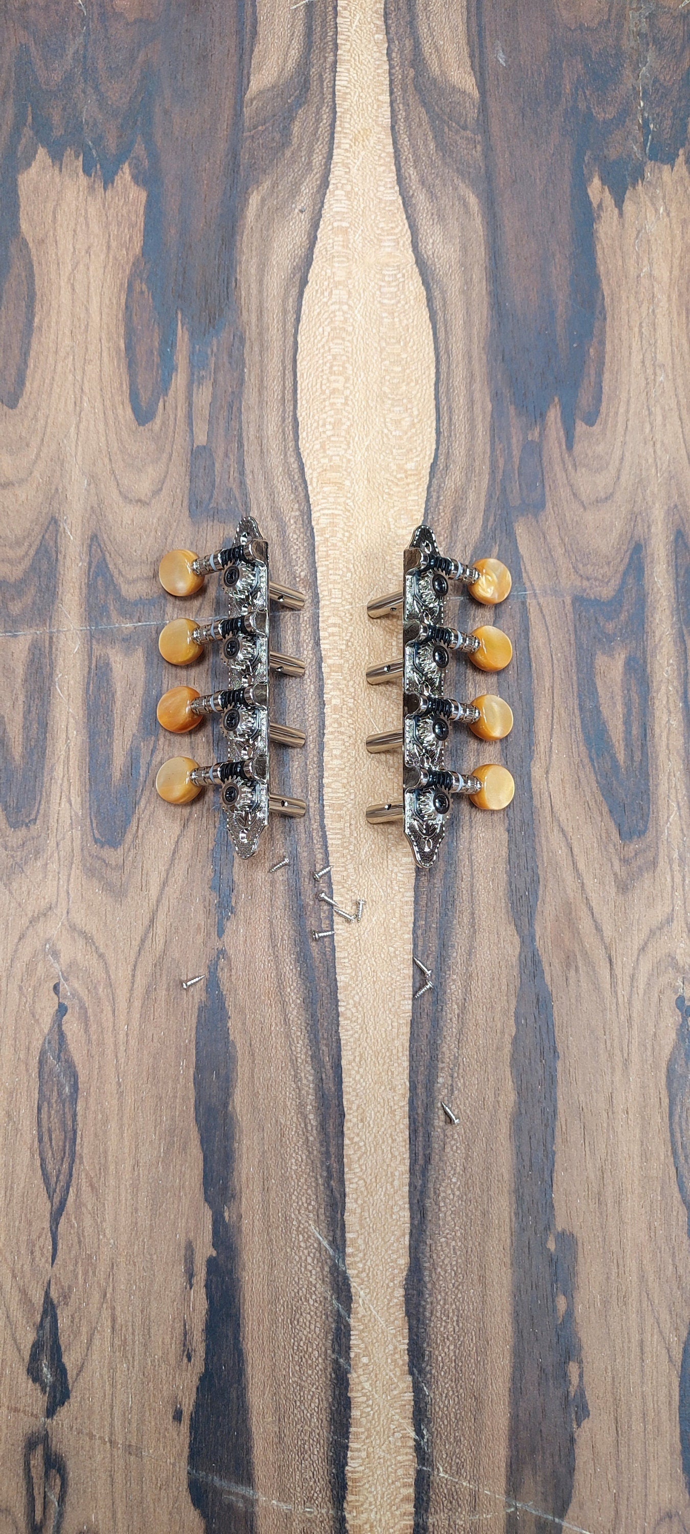 Bouzouki machine heads ~ Grover style Professional 8string Bouzouki tuners ~ Nickel Colour & Brown Pearl Button