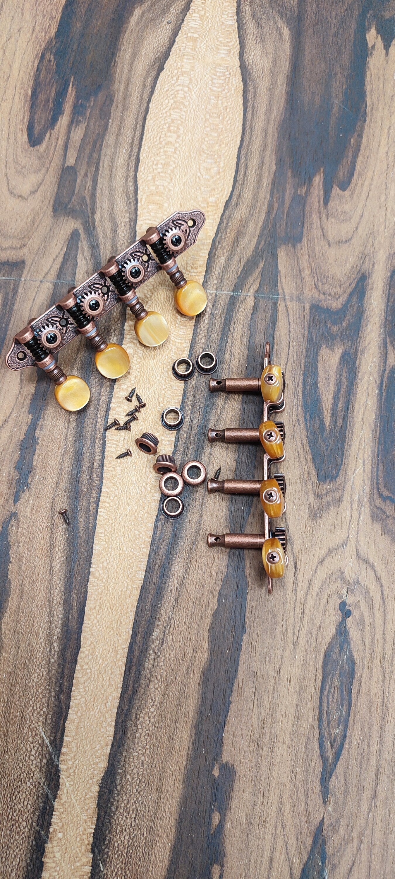 Mandolin machine heads ~ Grover style Professional 8string Mandolin tuners ~ Bronze Colour & Brown Pearl Button