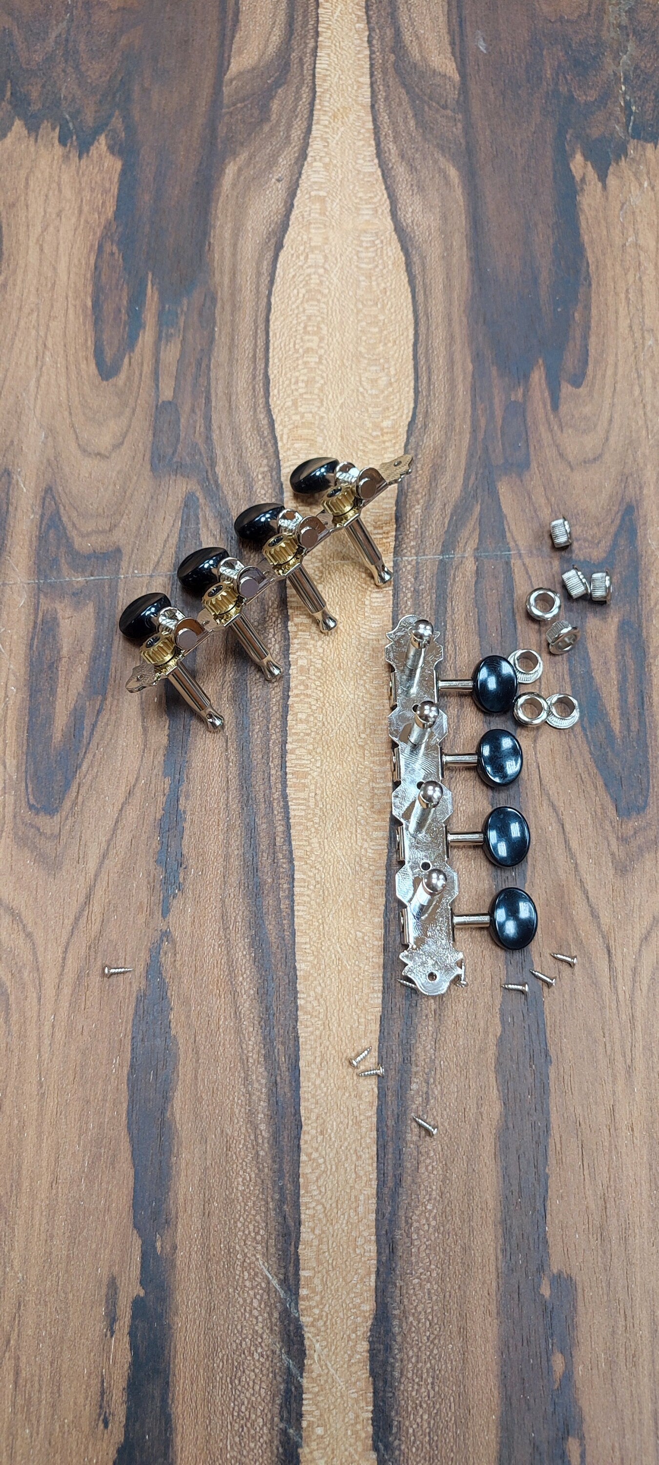 Mandolin machine heads ~ Grover style Premium 8string Mandolin tuners ~ Nickel Colour & Black Button