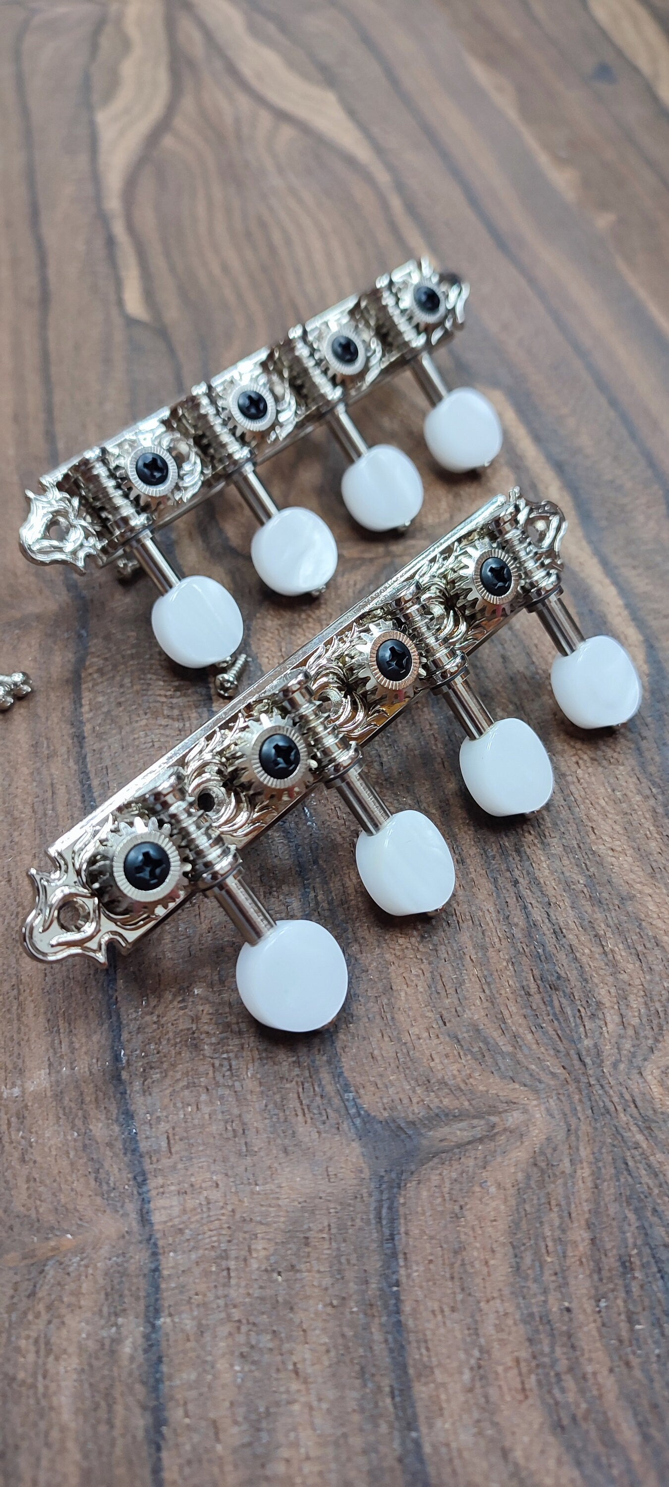 Bouzouki machine heads ~ Professional 8string Bouzouki tuners ~ Nickel Colour & White Pearl Button