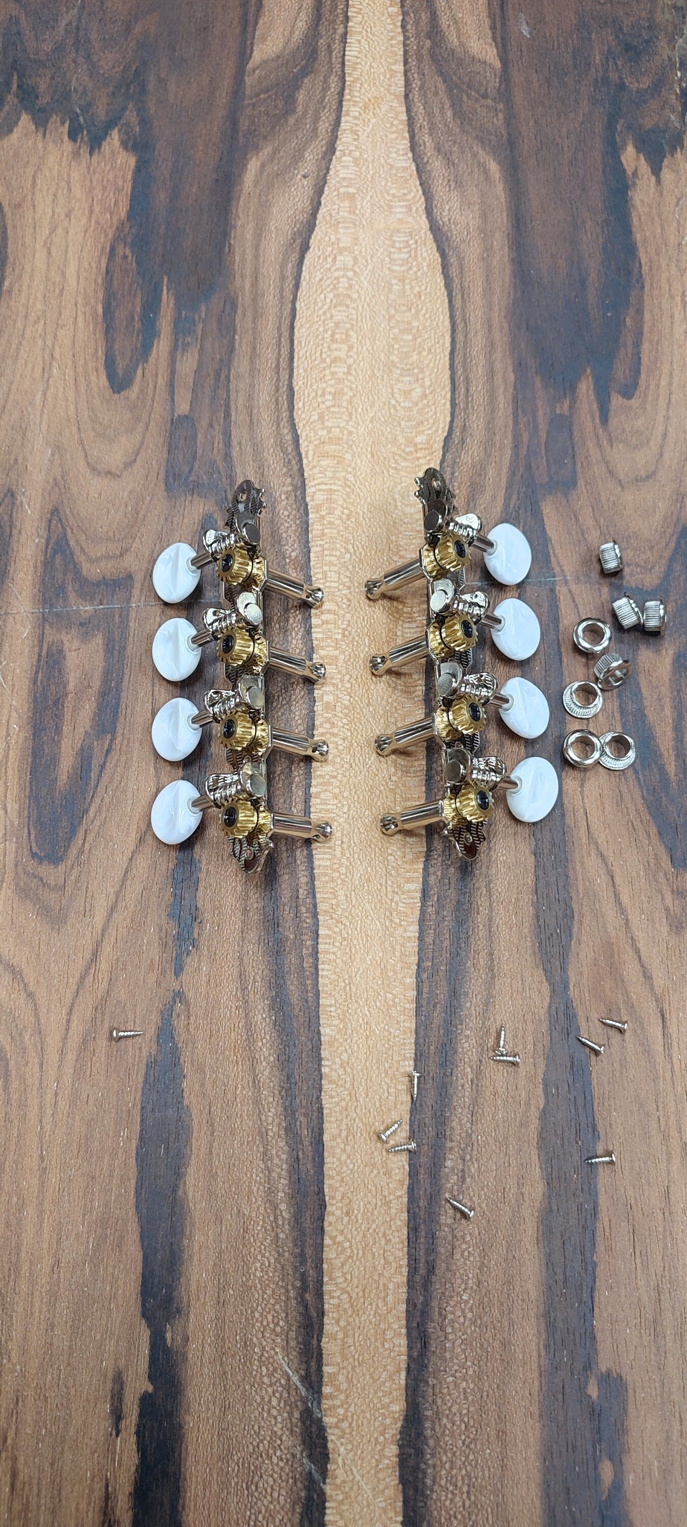 Mandolin machine heads ~ Grover style Premium 8string Mandolin tuners ~ Nickel Colour & White Pearl Button